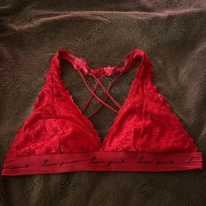 Red Victoria's Secret laced bra